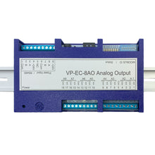 VP-EC-8AO Analog mA Output I/O Module Modbus RTU RS485 DIN Enclosure Blue