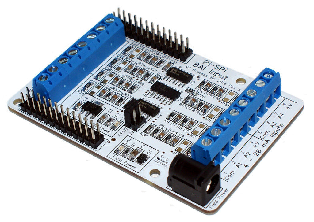 Pi-SPi-8AI Raspberry Pi Analog Input 4-20 mA Module