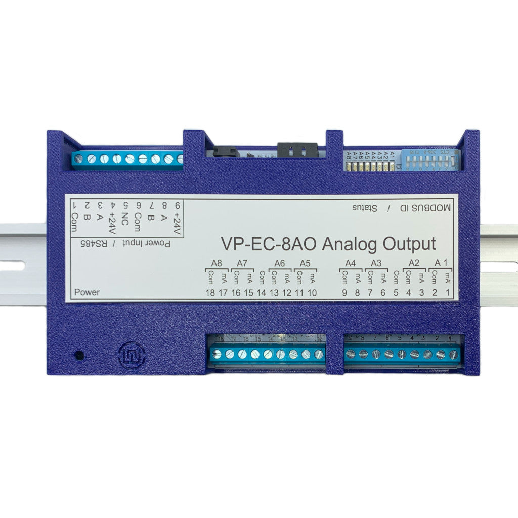 Analog mA Output I/O Module, 8 Channels 4-20mA, RS485, Modbus Interface ...