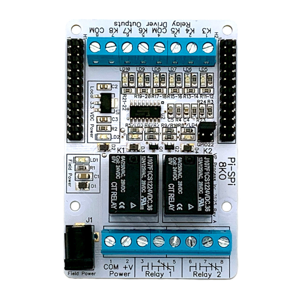 Pi-SPi-8KO Raspberry Pi Relay Output Interface